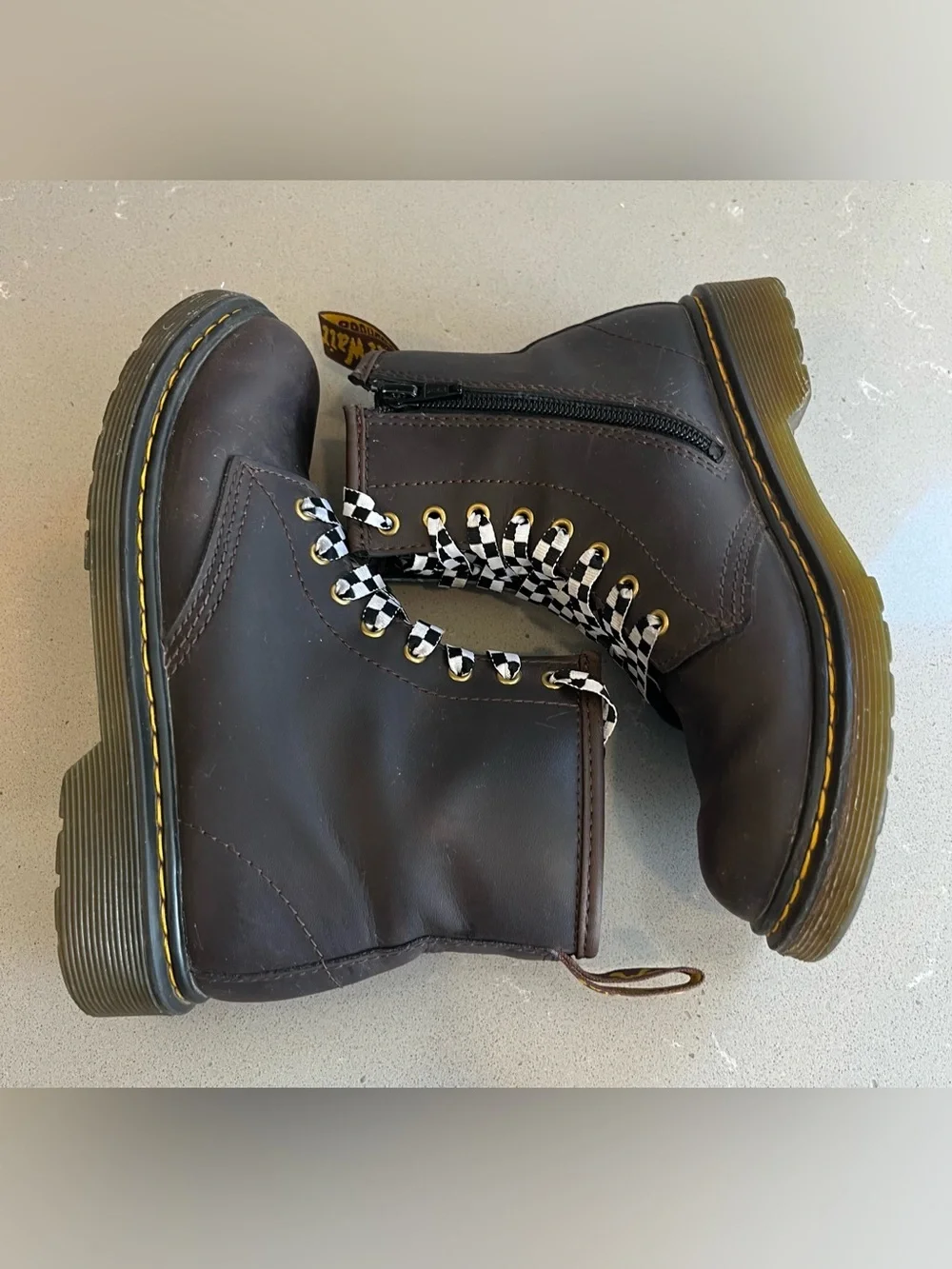Dr. Martens 1460 J Boots Youth Kids Size 3 US Brown Boots Zipper